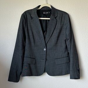 7th Avenue NY & Co Charcoal Gray One Button Career Blazer Size 12 Work